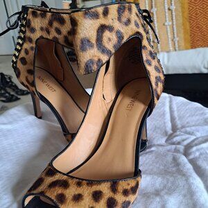 Faux Animal Print Ankle Stilettos
